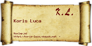 Koris Luca névjegykártya